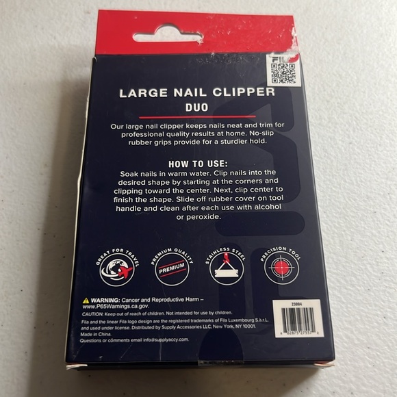 Fila large 2pk nail clippers for men. Non slip rubber grips. New - Picture 3 of 4